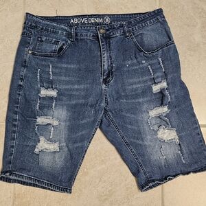 Men's Distressed Blue Shorts